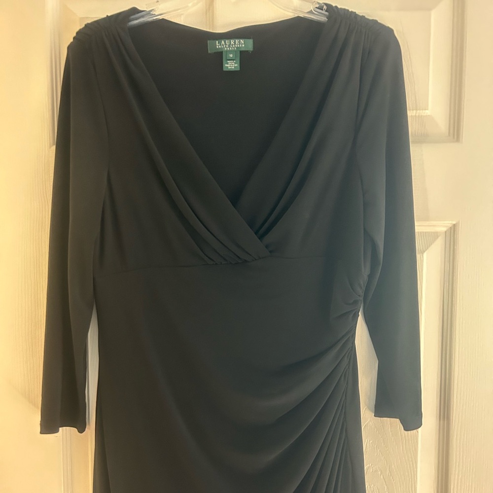 Black V-neck dress by Ralph Lauren